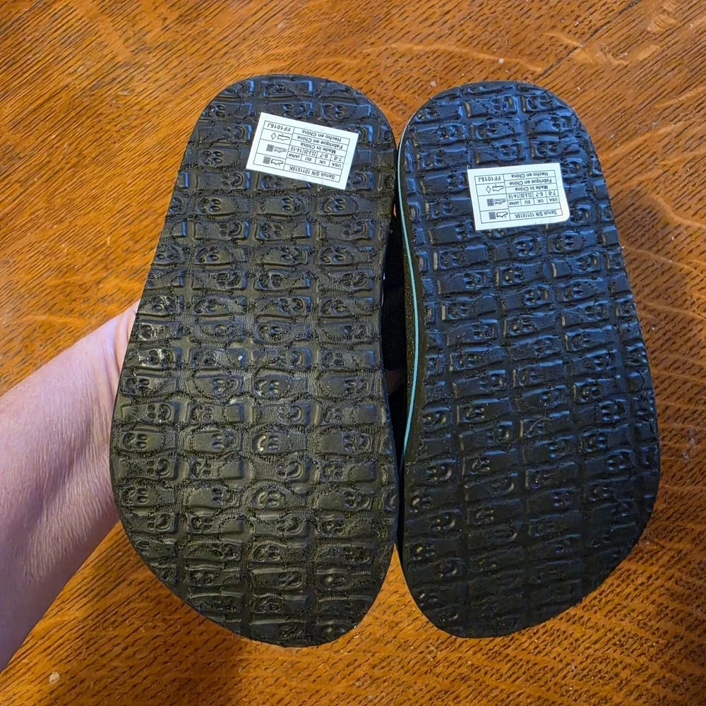 Sanuk Toddler Sandals Blue Flip Flops Thong Strap Size 7/8 New Without Tags Fun